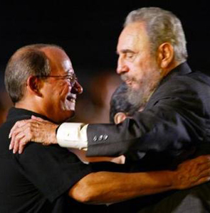 Silvio Rrodriguez en Fidel Castro